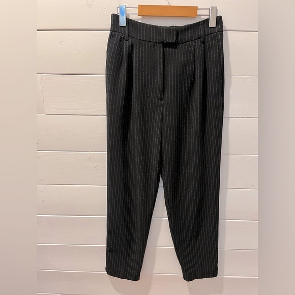 🖤 Dynamite Black Pinstripe Trousers – Size P/S - Picture 1 of 9